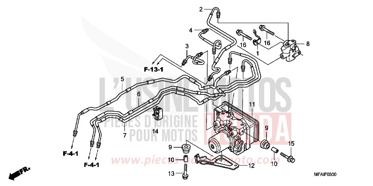 MODULATEUR ABS de CBF1000 ABS PEARL AMBER YELLOW (Y200) de 2008